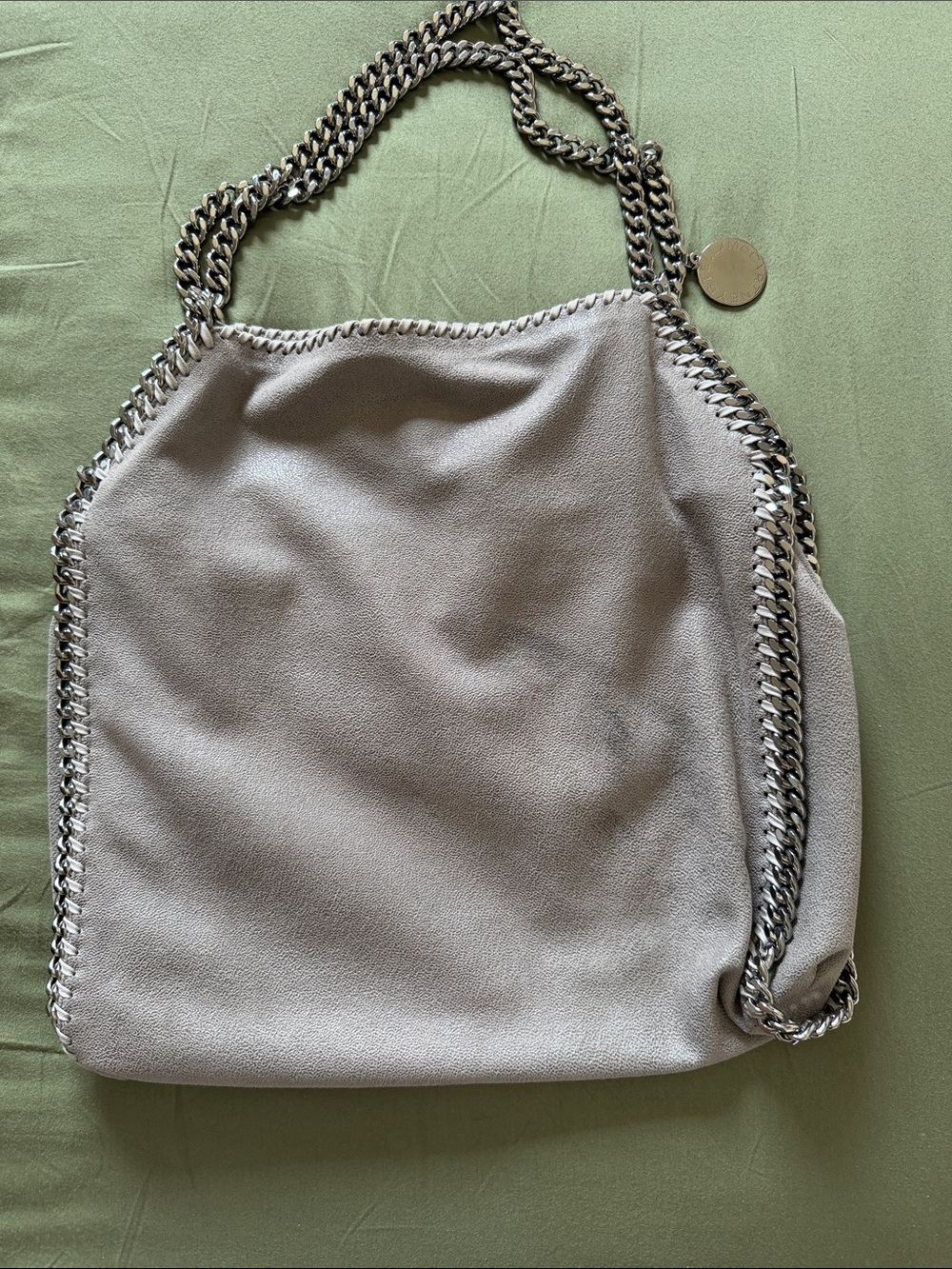 Stella McCartney Falabella Shaggy Deer Faux Leather Tote in Light Gray